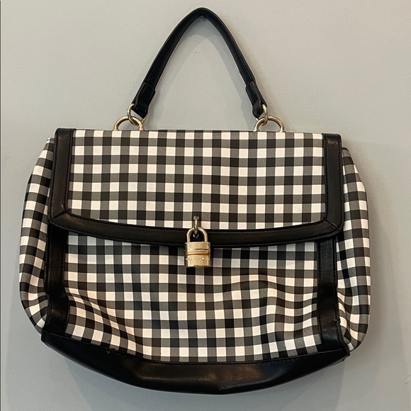 Black and White Checkered Handbag - Picture 1 of 4